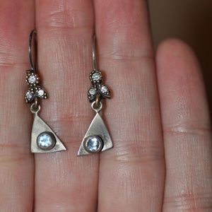 White Topaz and Blue Topaz Earrings